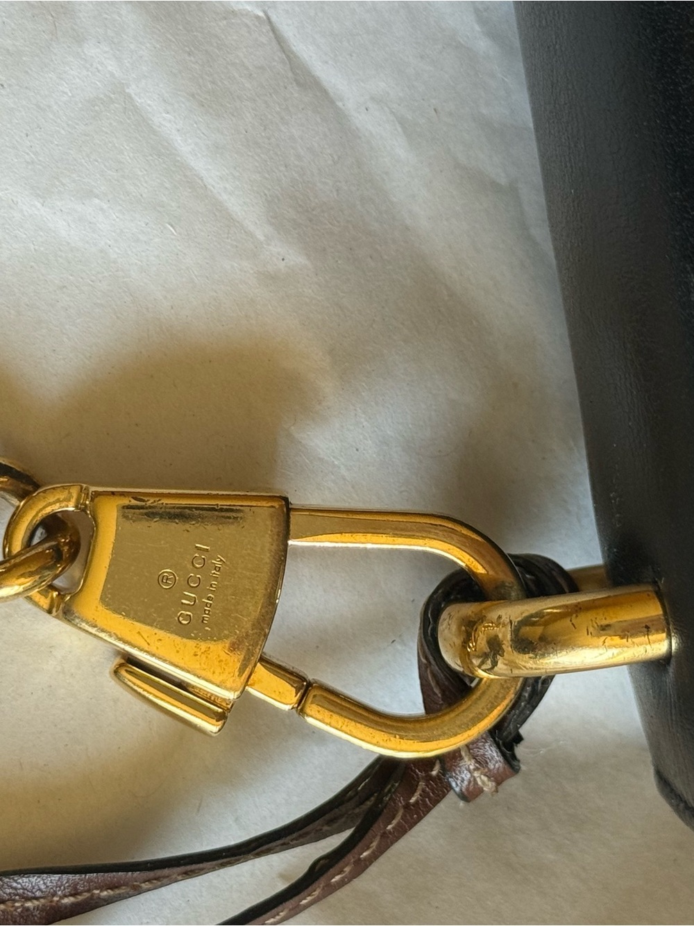 Gucci Brown/Black GG Supreme Canvas Crossbody with Gold Lock - Picture 12 of 16